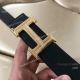 Hermes Black Smooth Belt - Diamond Inlay Gold buckle Best Copy (7)_th.jpg